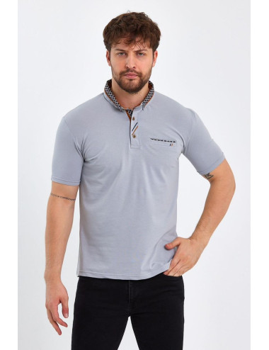 Polo manches courtes gris