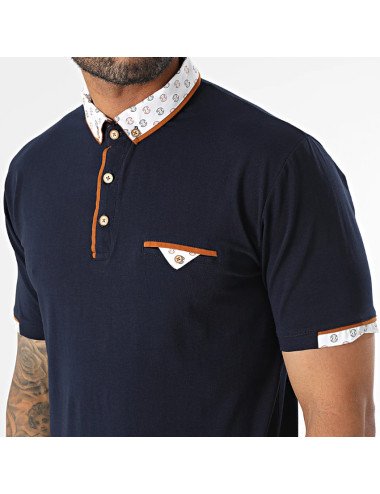 Polo chic cérémonie - Homme - Marine - coton élasthanne