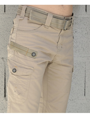 Bermuda cargo beige - Homme - Coton