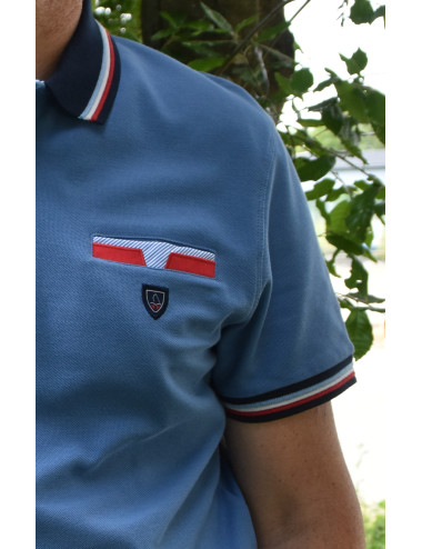 Polo Homme Bleu manches courtes