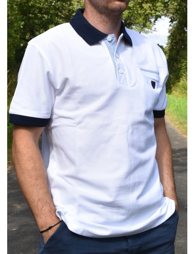 Polo manches courtes blanc Taille M Coton Yachting Club
