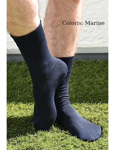 Chaussette Taille 43/46 Marine Fil d'écosse Dune Bleue