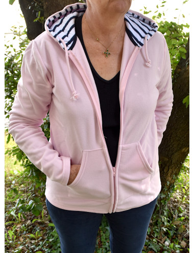 Veste polaire manches longues ROSE