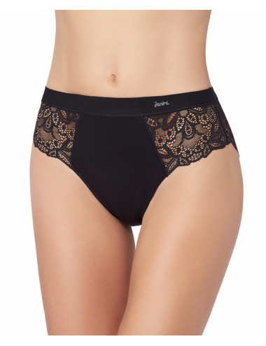 Culotte COTON en dentelle invisible noir