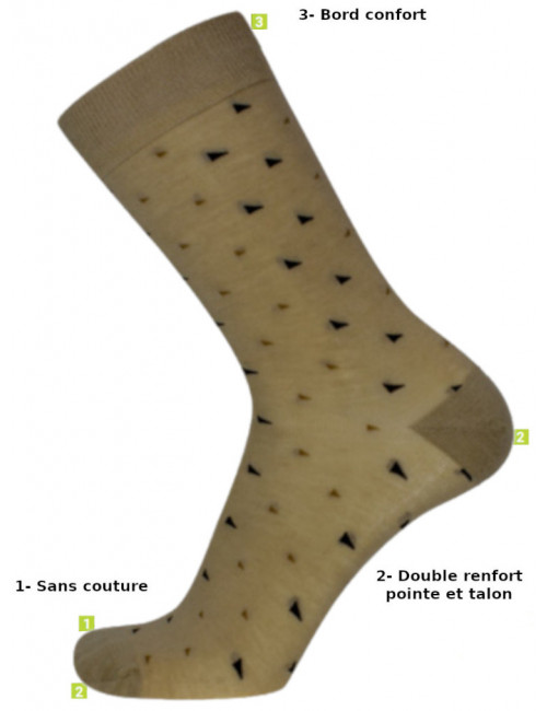 Chaussette à motifs fils teints