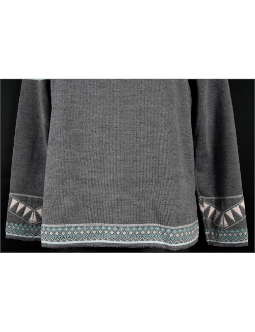 Pull encolure ronde 50% Mérinos Gris