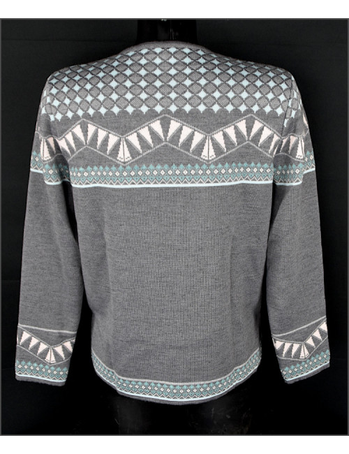 Pull encolure ronde 50% Mérinos Gris